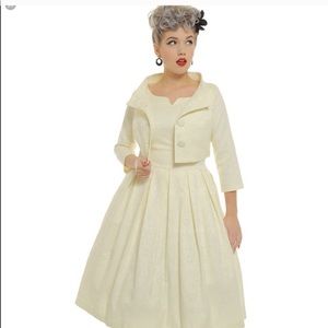 Lindy Bop Cream Marianne Swing Dress & Jacket Set